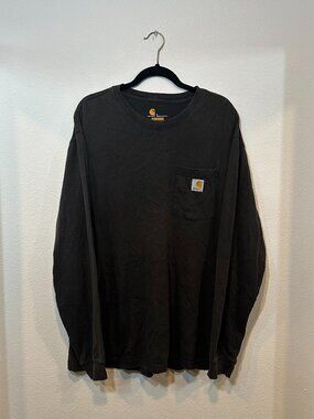 2X Carhartt Men's Black Long Sleeve T-Shirts Size Large